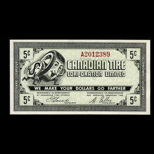 Canada, Canadian Tire Corporation Ltd., 5 cents : 1962