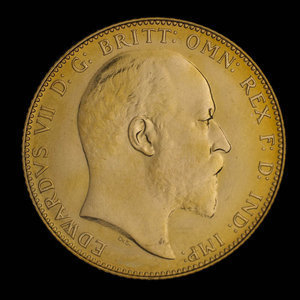 Canada, Edward VII, 1 sovereign : 1908