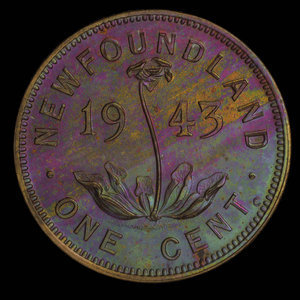 Canada, George VI, 1 cent : 1943