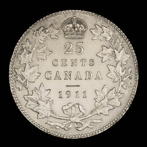 Canada, George V, 25 cents : 1911