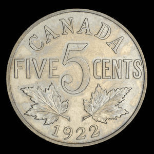Canada, George V, 5 cents : 1922