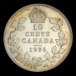Canada, George V, 10 cents : 1936