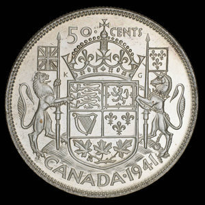 Canada, George VI, 50 cents : 1941