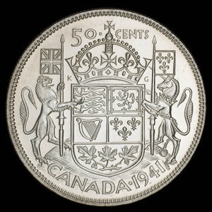 Canada, George VI, 50 cents : 1941