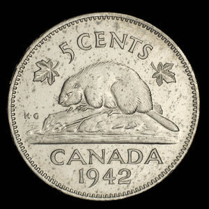 Canada, George VI, 5 cents : 1942