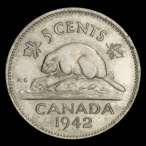 Canada, George VI, 5 cents : 1942