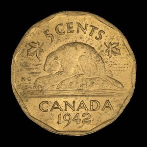 Canada, George VI, 5 cents : 1942