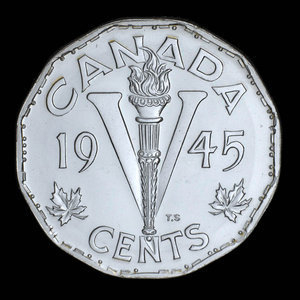 Canada, George VI, 5 cents : 1945