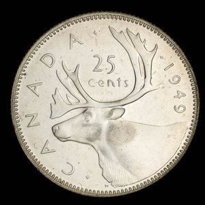 Canada, George VI, 25 cents : 1949