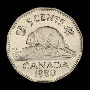 Canada, George VI, 5 cents : 1950
