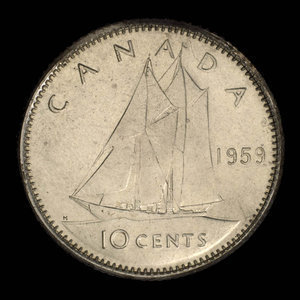 Canada, Elizabeth II, 10 cents : 1959