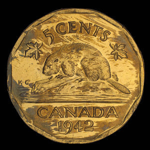Canada, George VI, 5 cents : 1942