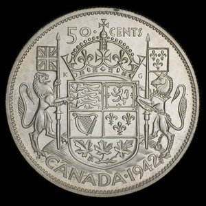 Canada, George VI, 50 cents : 1942