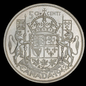 Canada, George VI, 50 cents : 1942