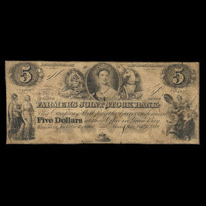 Canada, Farmer's Joint Stock Banking Co., 5 dollars : February 1, 1849