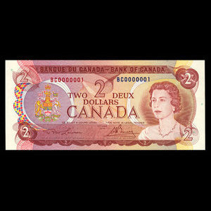 Canada, Bank of Canada, 2 dollars : 1974