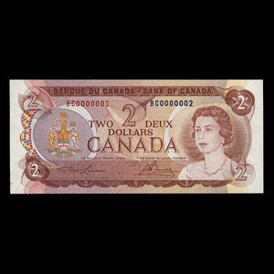 Canada, Bank of Canada, 2 dollars : 1974