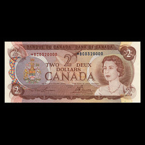 Canada, Bank of Canada, 2 dollars : 1974