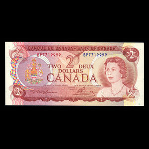 Canada, Bank of Canada, 2 dollars : 1974