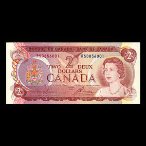 Canada, Bank of Canada, 2 dollars : 1974