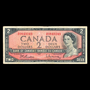 Canada, Bank of Canada, 2 dollars : 1954