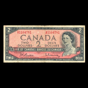 Canada, Bank of Canada, 2 dollars : 1954