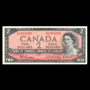 Canada, Bank of Canada, 2 dollars : 1954