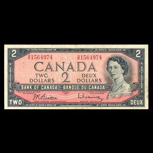 Canada, Bank of Canada, 2 dollars : 1954