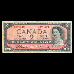 Canada, Bank of Canada, 2 dollars : 1954