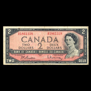 Canada, Bank of Canada, 2 dollars : 1954