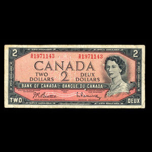 Canada, Bank of Canada, 2 dollars : 1954