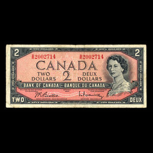 Canada, Bank of Canada, 2 dollars : 1954