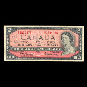 Canada, Bank of Canada, 2 dollars : 1954