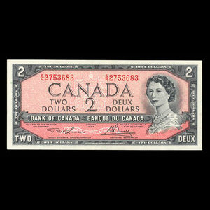 Canada, Bank of Canada, 2 dollars : 1954