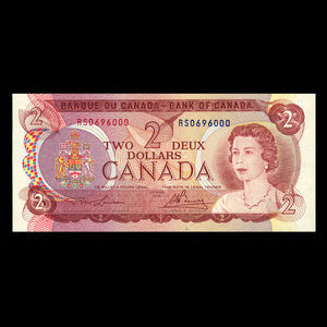 Canada, Bank of Canada, 2 dollars : 1974