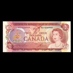 Canada, Bank of Canada, 2 dollars : 1974