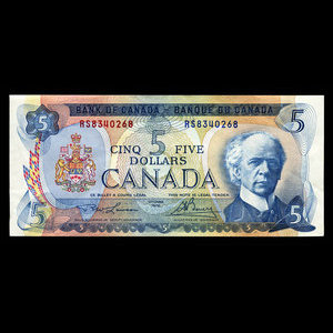 Canada, Bank of Canada, 5 dollars : 1972