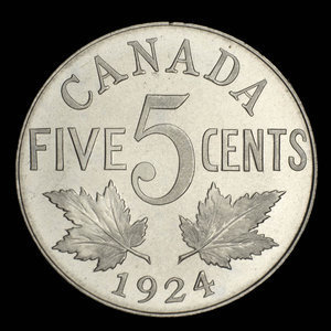 Canada, George V, 5 cents : 1924