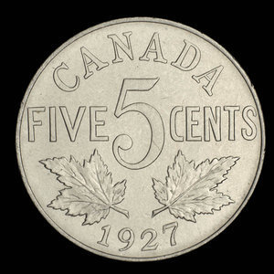 Canada, George V, 5 cents : 1927