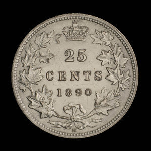 Canada, Victoria, 25 cents : 1890