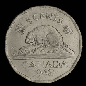 Canada, George VI, 5 cents : 1942