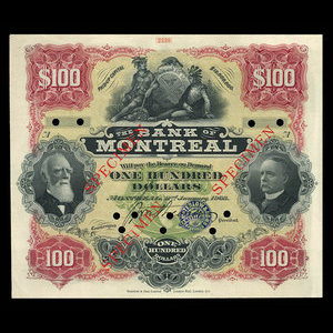 Canada, Bank of Montreal, 100 dollars : January 2, 1903