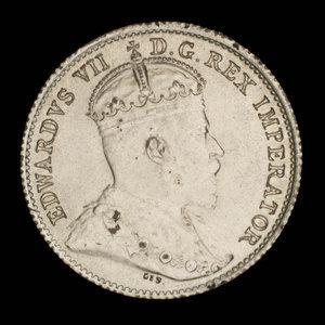 Canada, Edward VII, 5 cents : 1908