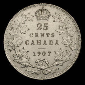 Canada, Edward VII, 25 cents : 1907