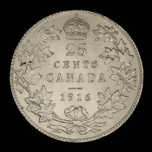 Canada, George V, 25 cents : 1916