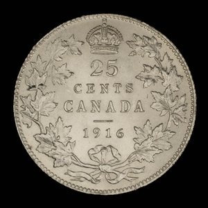 Canada, George V, 25 cents : 1916