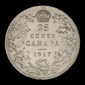 Canada, George V, 25 cents : 1917