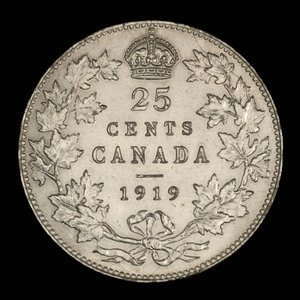 Canada, George V, 25 cents : 1919