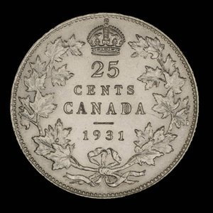 Canada, George V, 25 cents : 1931