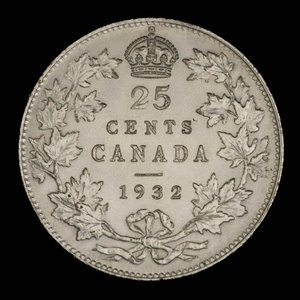 Canada, George V, 25 cents : 1932